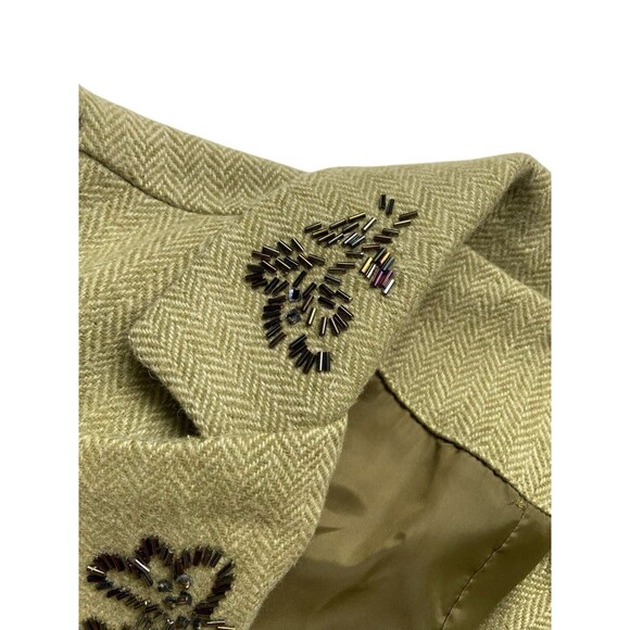 Vintage Y2K Old Navy Herringbone Wool Blazer Size S Fitted Short Academia Preppy - Picture 6 of 16